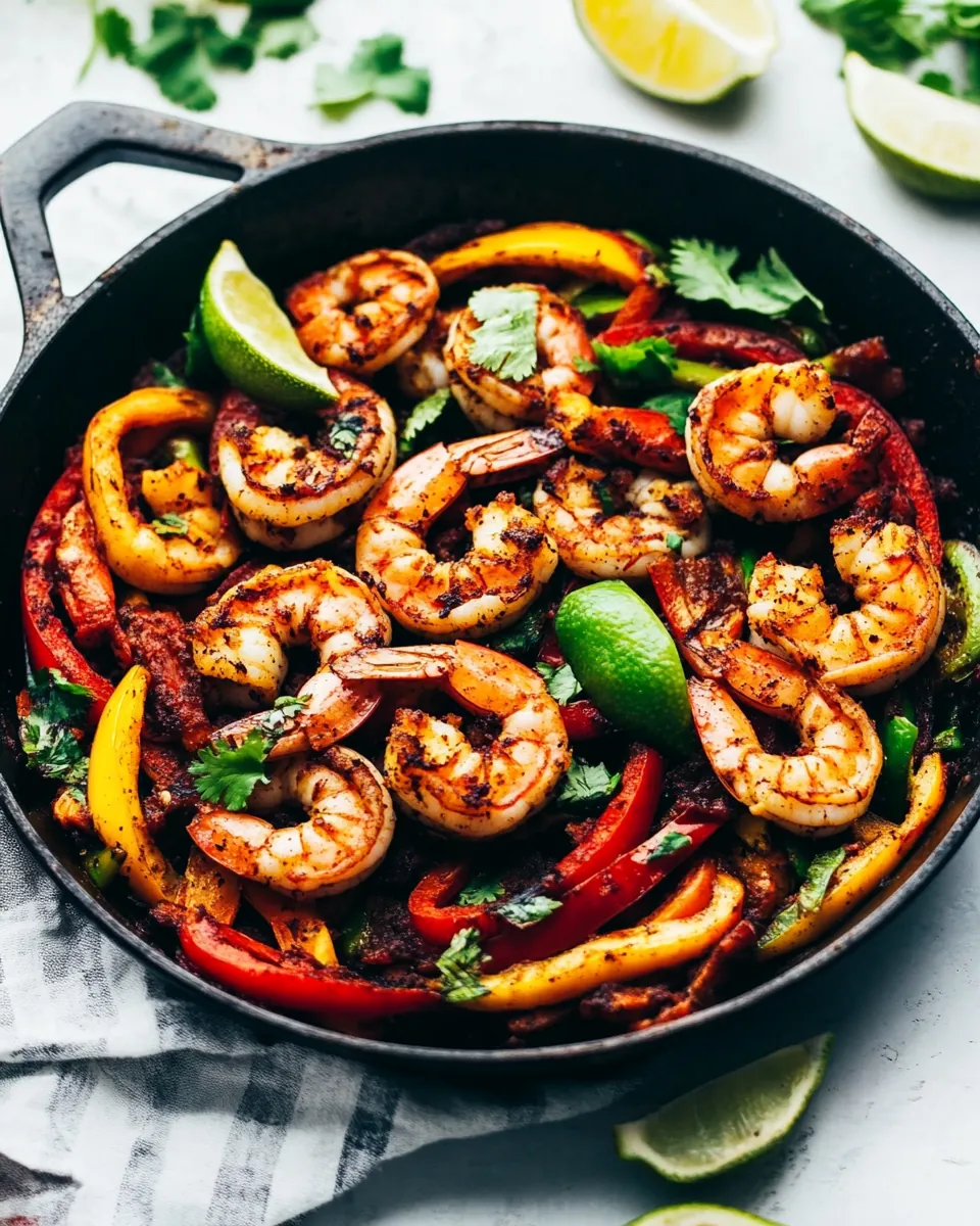 Skillet Blackened Shrimp Fajitas