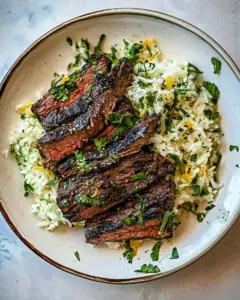 Herby Lemon Garlic Steak And Rice
