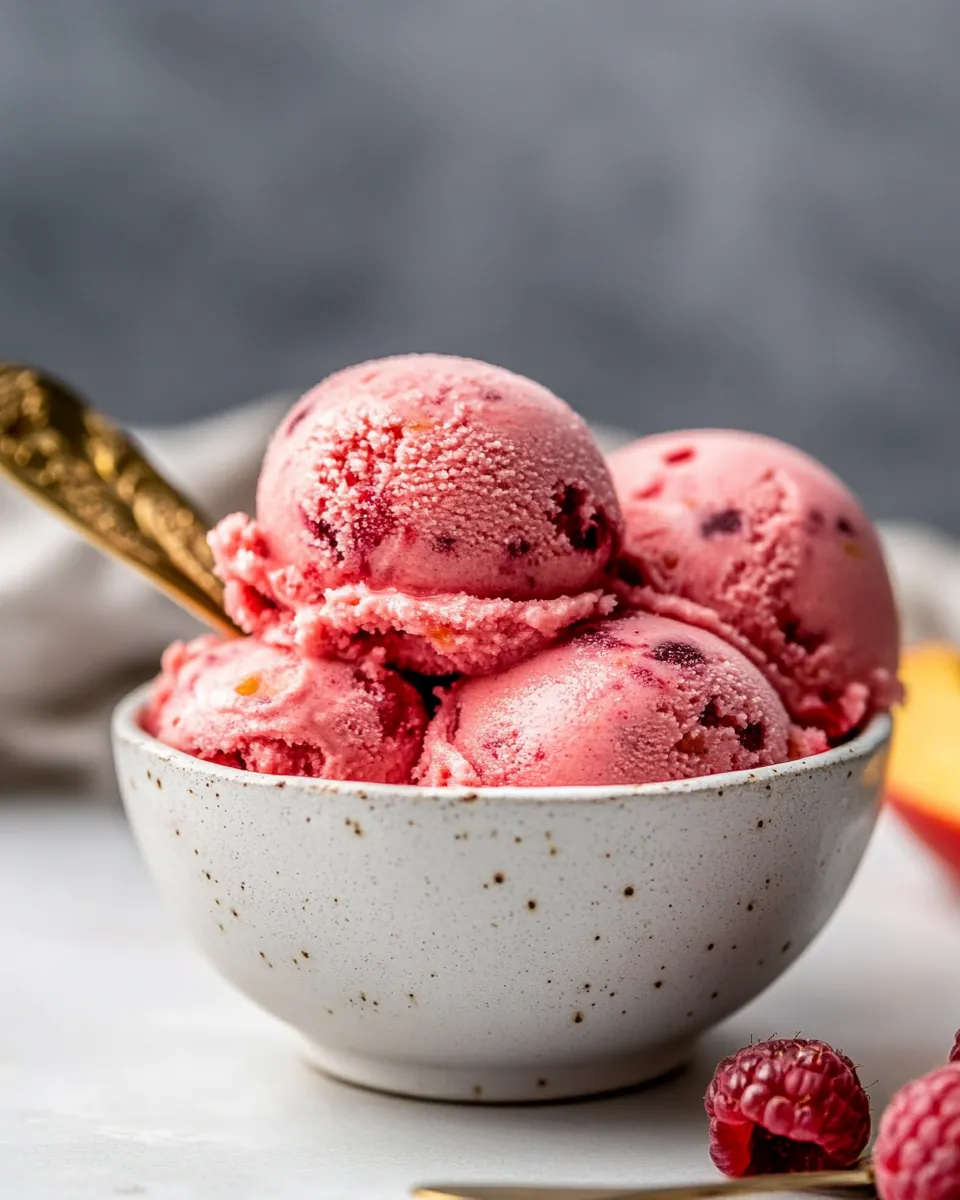 Raspberry Peach Sherbet