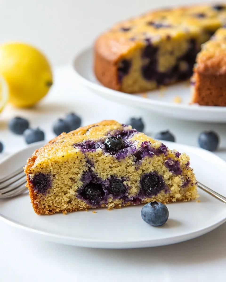 Almond Flour Blueberry Lemon Poppy Seed Cake