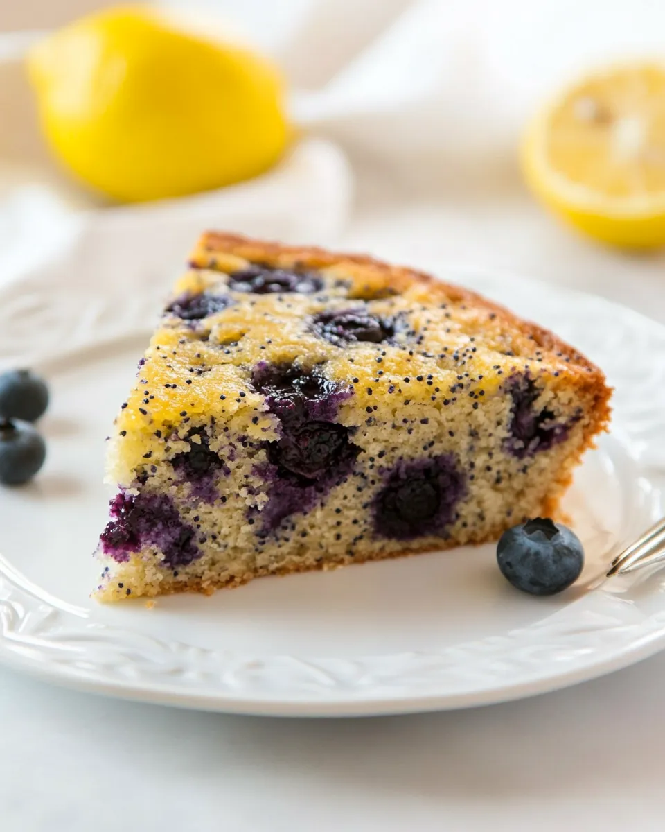 Almond Flour Blueberry Lemon Poppy Seed Cake