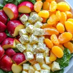 Apple Mandarin Orange Pear and Feta Spinach Salad