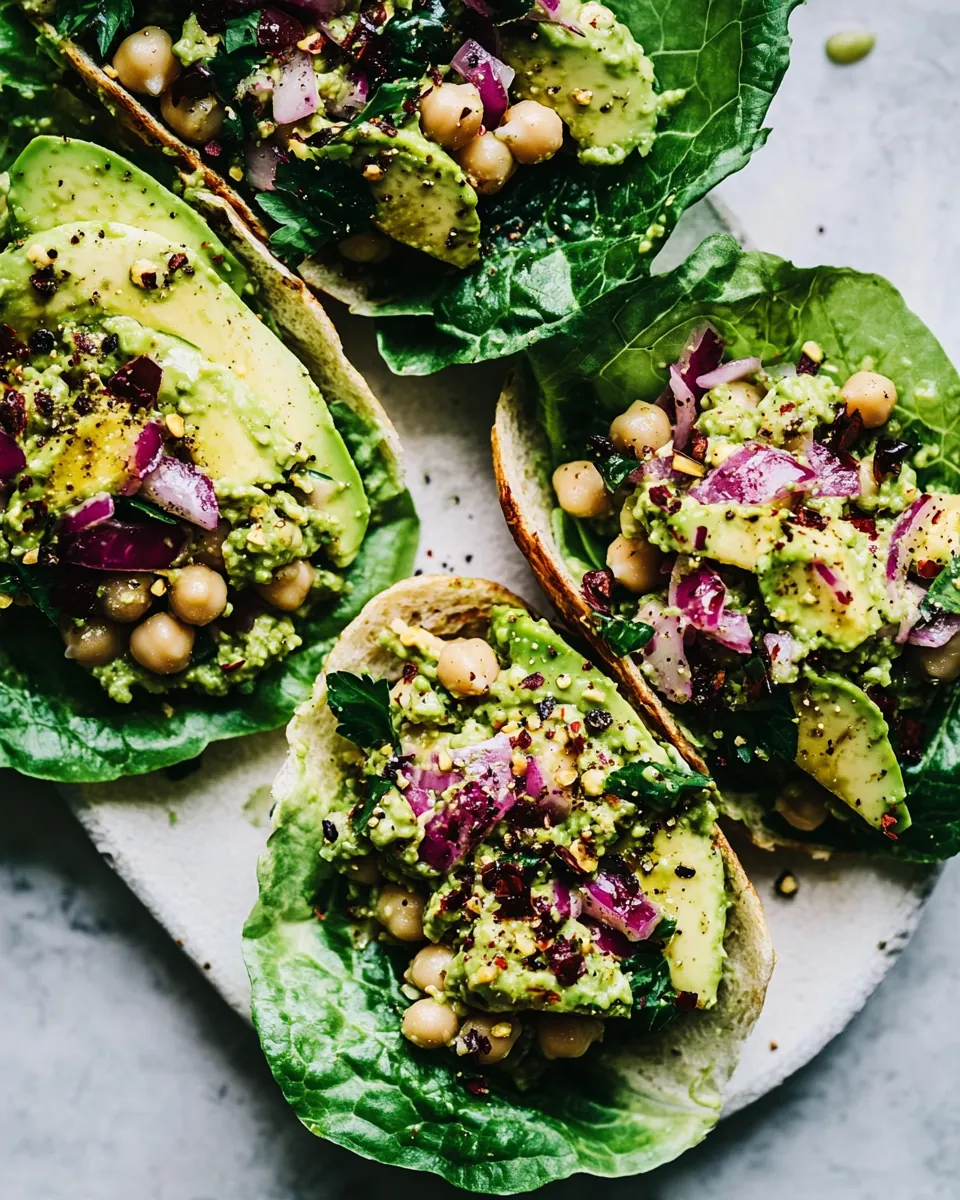 Avocado Chickpea Salad Sandwiches Lettuce Wraps