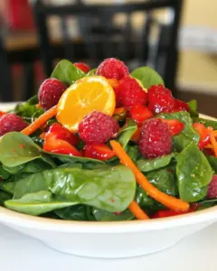 Baby Spinach Raspberry Salad