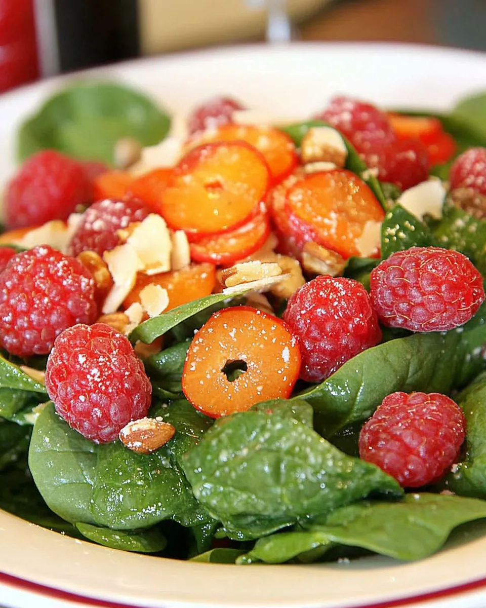 Baby Spinach Raspberry Salad