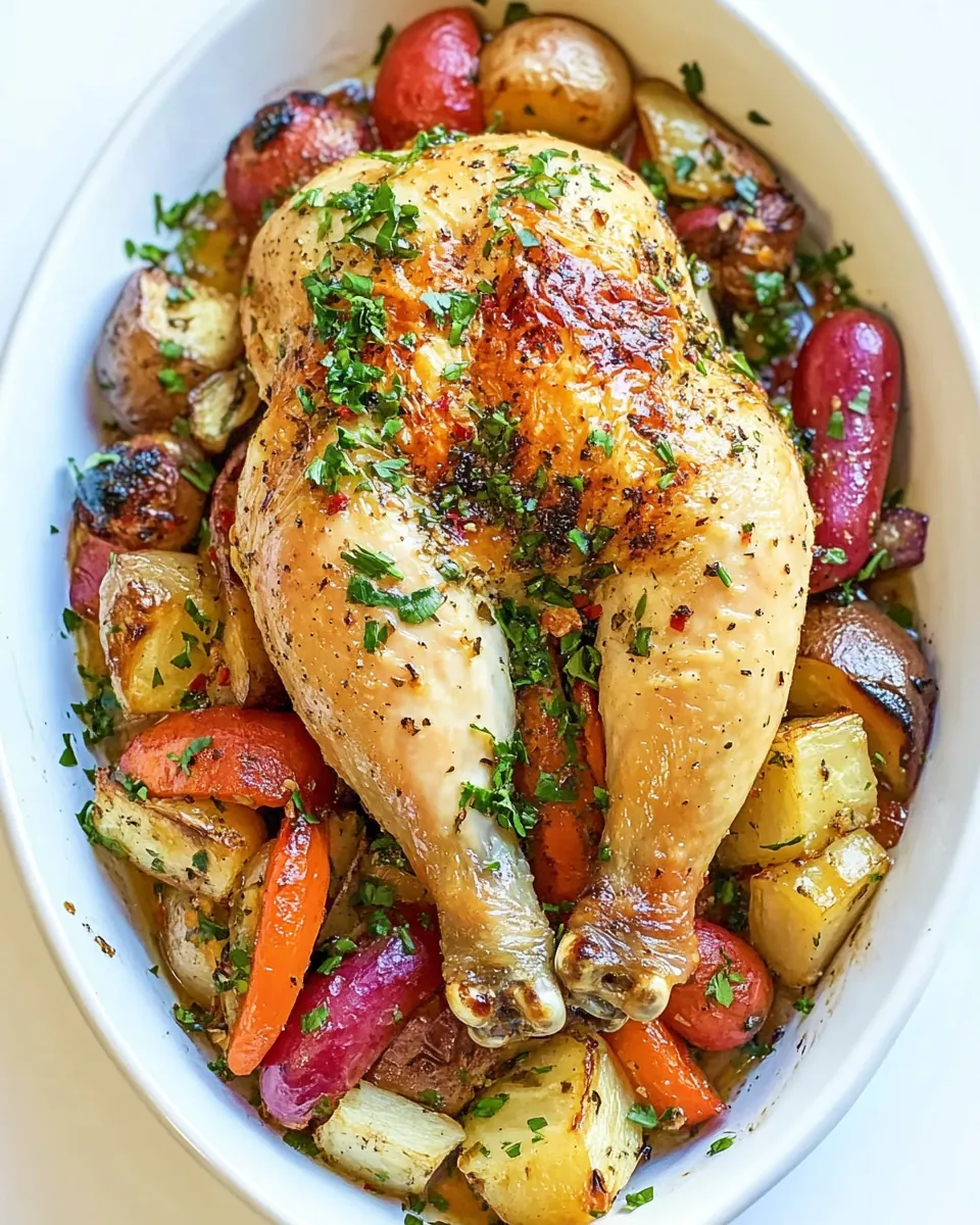 Baked Chicken Leg Quarters with Roasted Vegetables