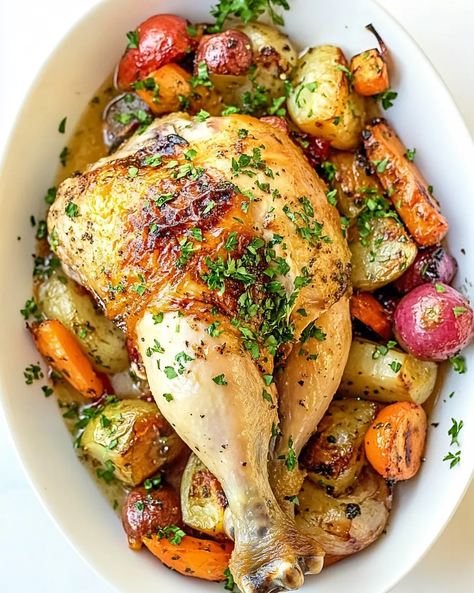 Baked Chicken Leg Quarters with Roasted Vegetables