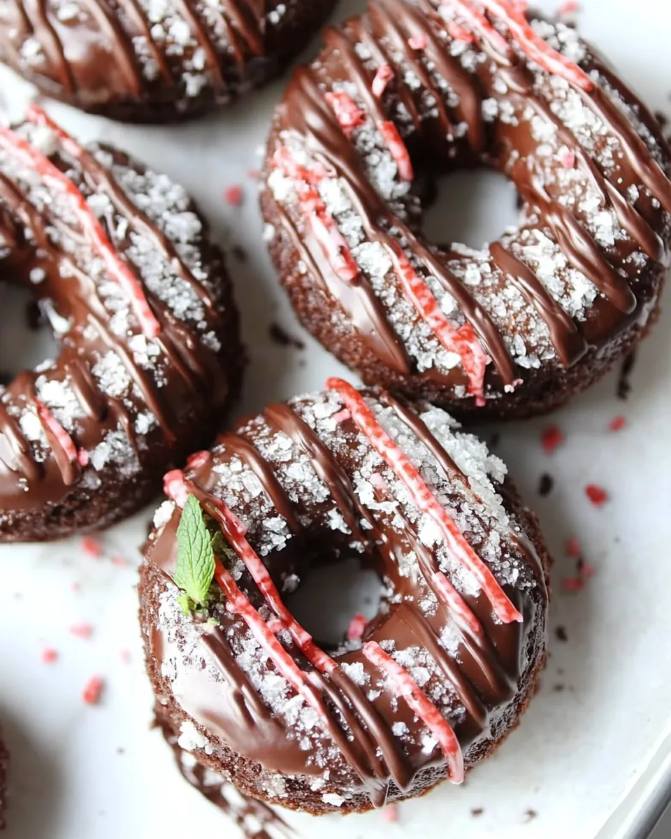 Baked Mint Chocolate Donuts