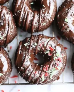 Baked Mint Chocolate Donuts