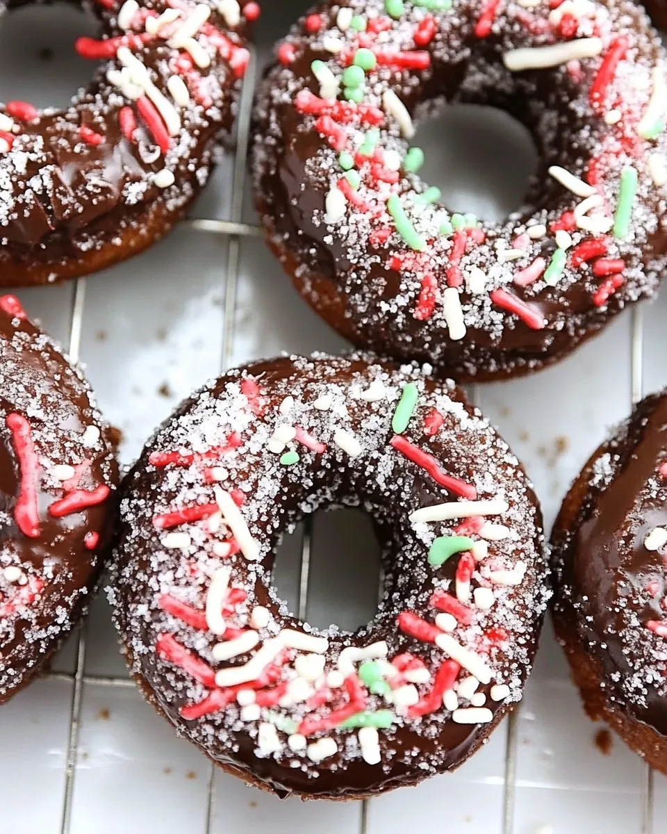 Baked Mint Chocolate Donuts