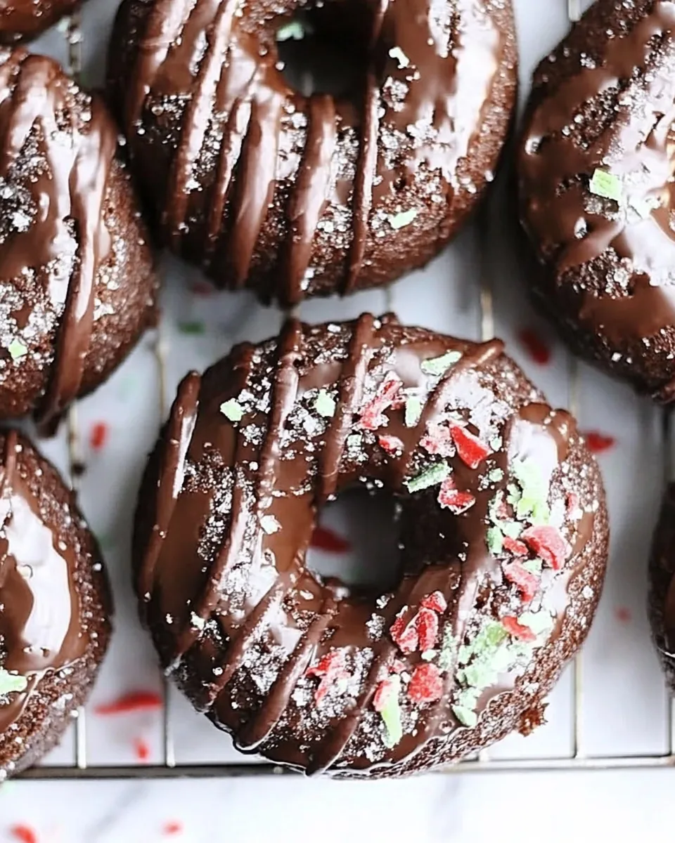 Baked Mint Chocolate Donuts