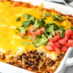 Beef Black Eyed Pea Burrito Casserole