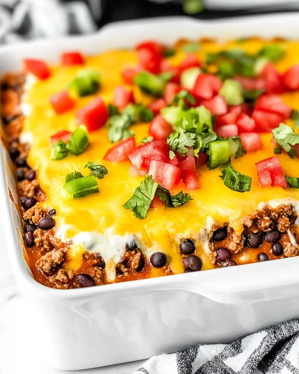 Beef Black Eyed Pea Burrito Casserole