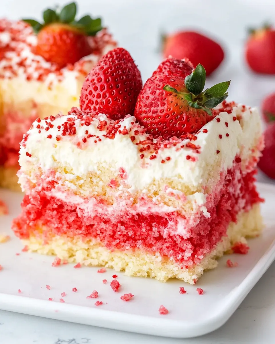 Best Ever Strawberry Poke Cake