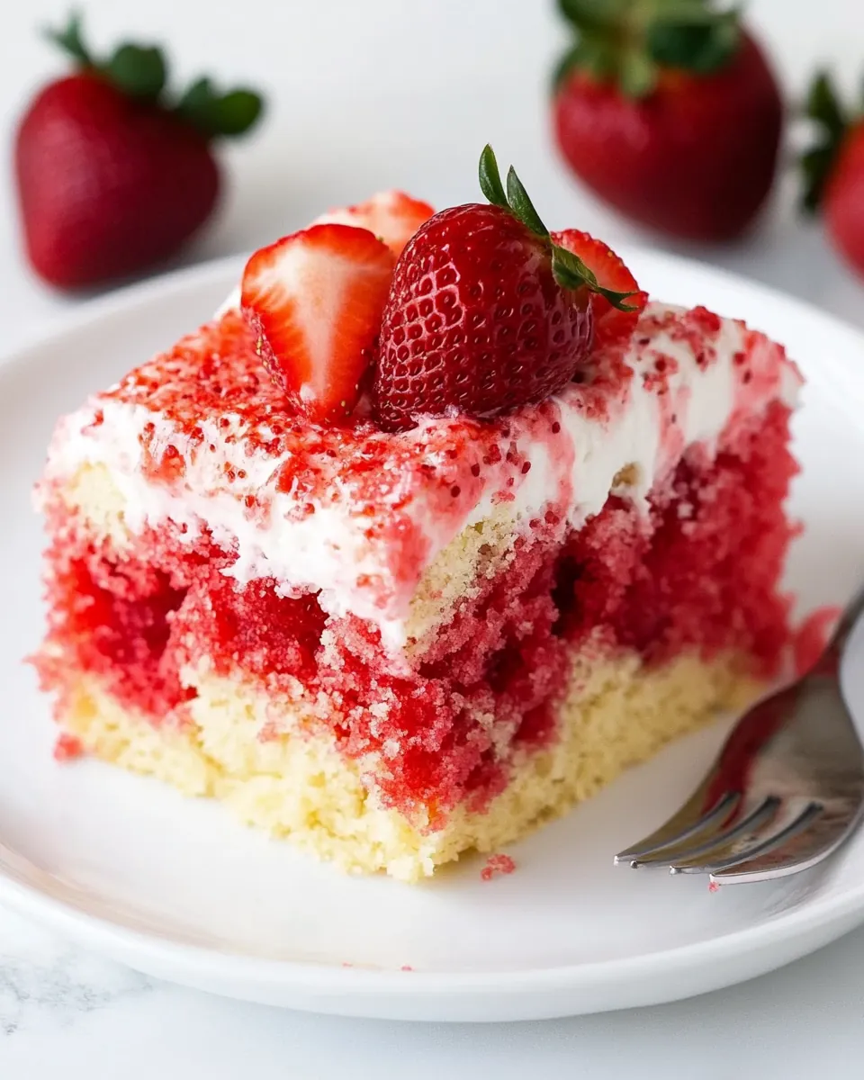 Best Ever Strawberry Poke Cake