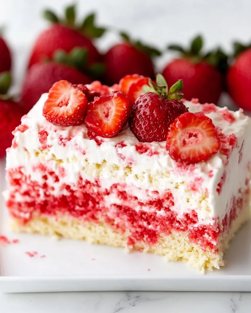 Best Ever Strawberry Poke Cake