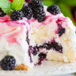 Blackberries and Cream Angel Food Cake