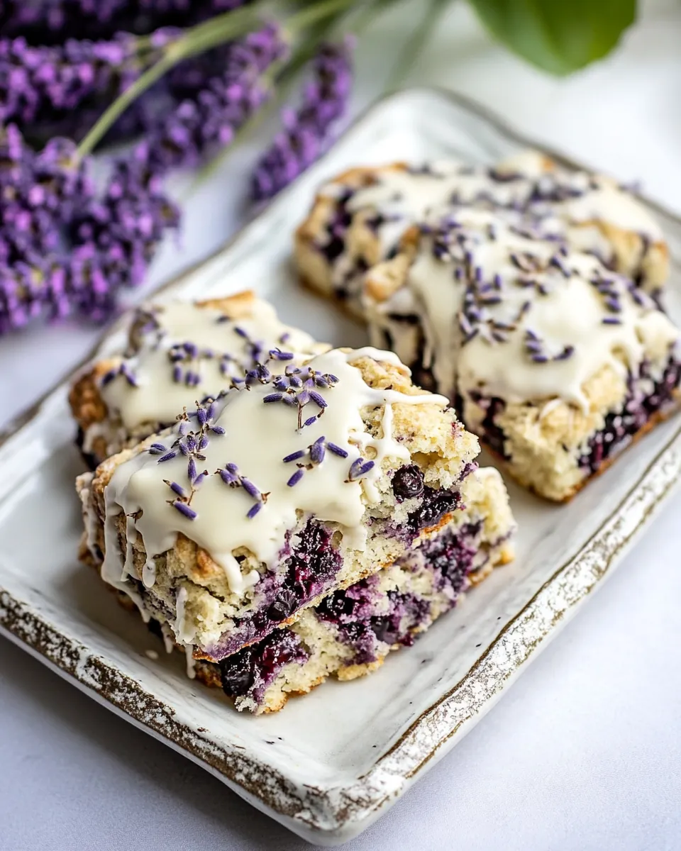 Blackberry Lavender White Chocolate Scones