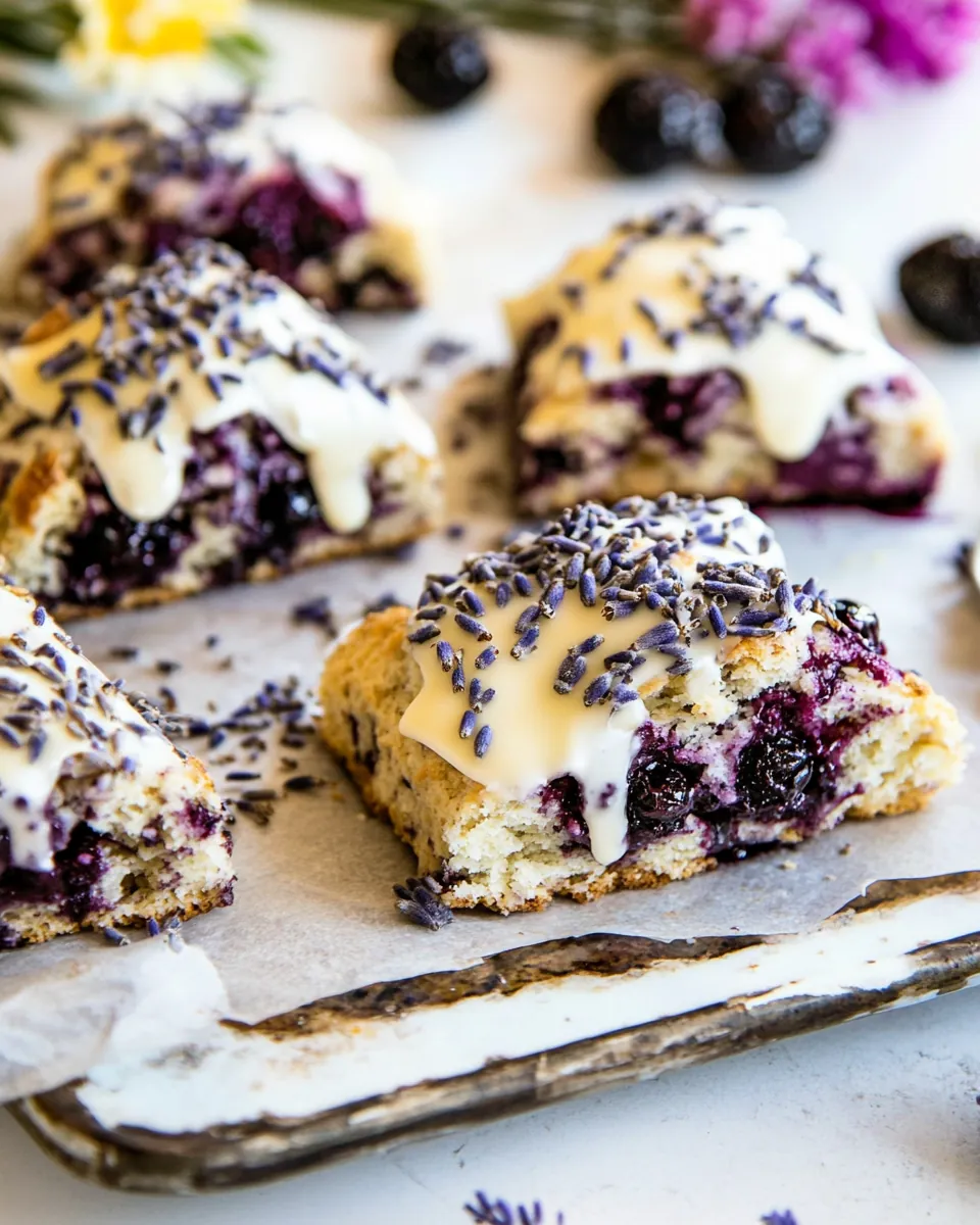 Blackberry Lavender White Chocolate Scones