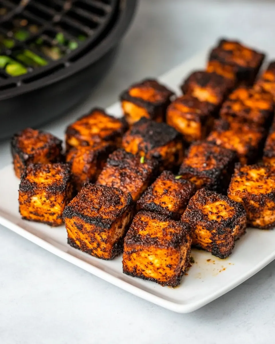 Blackened Air Fryer Salmon Bites