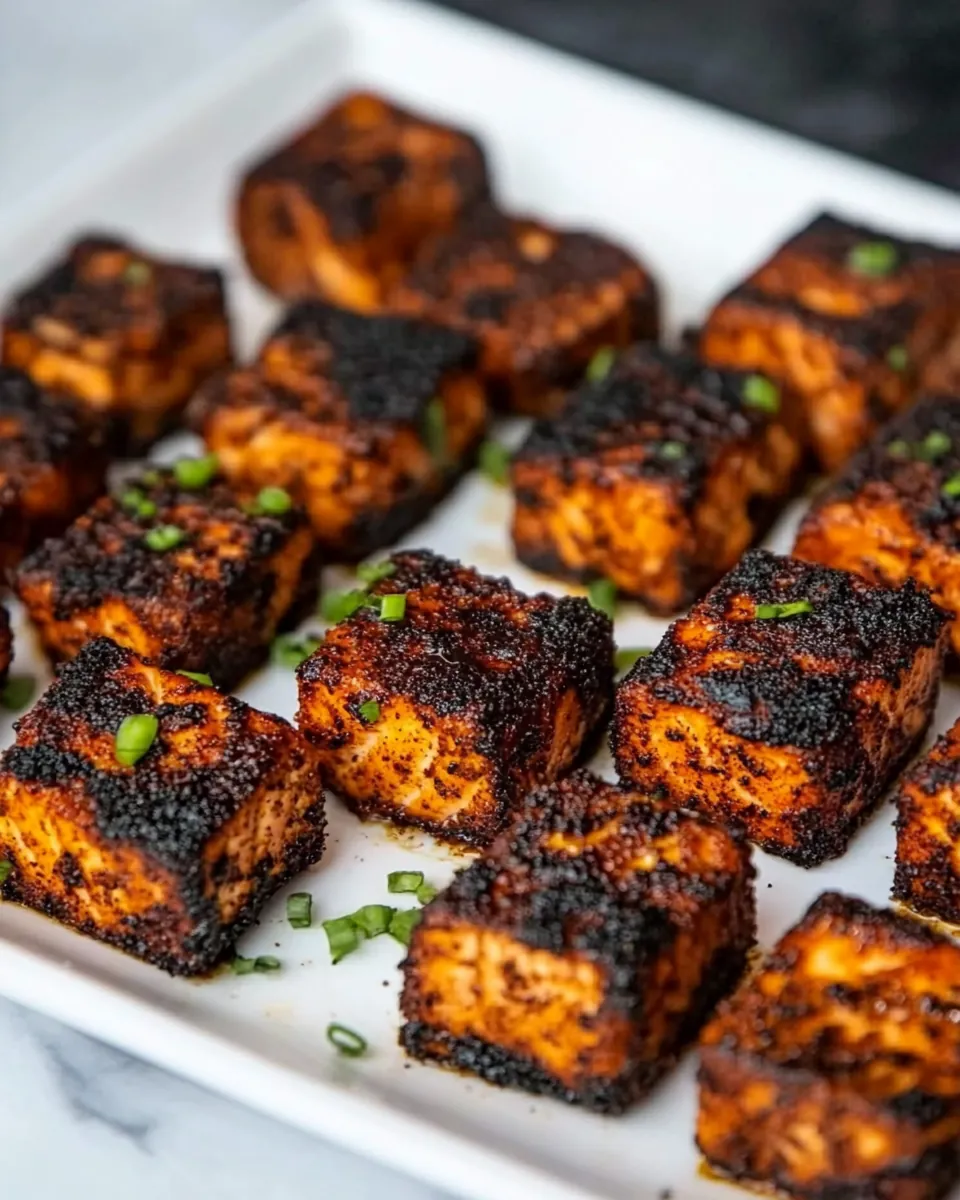 Blackened Air Fryer Salmon Bites