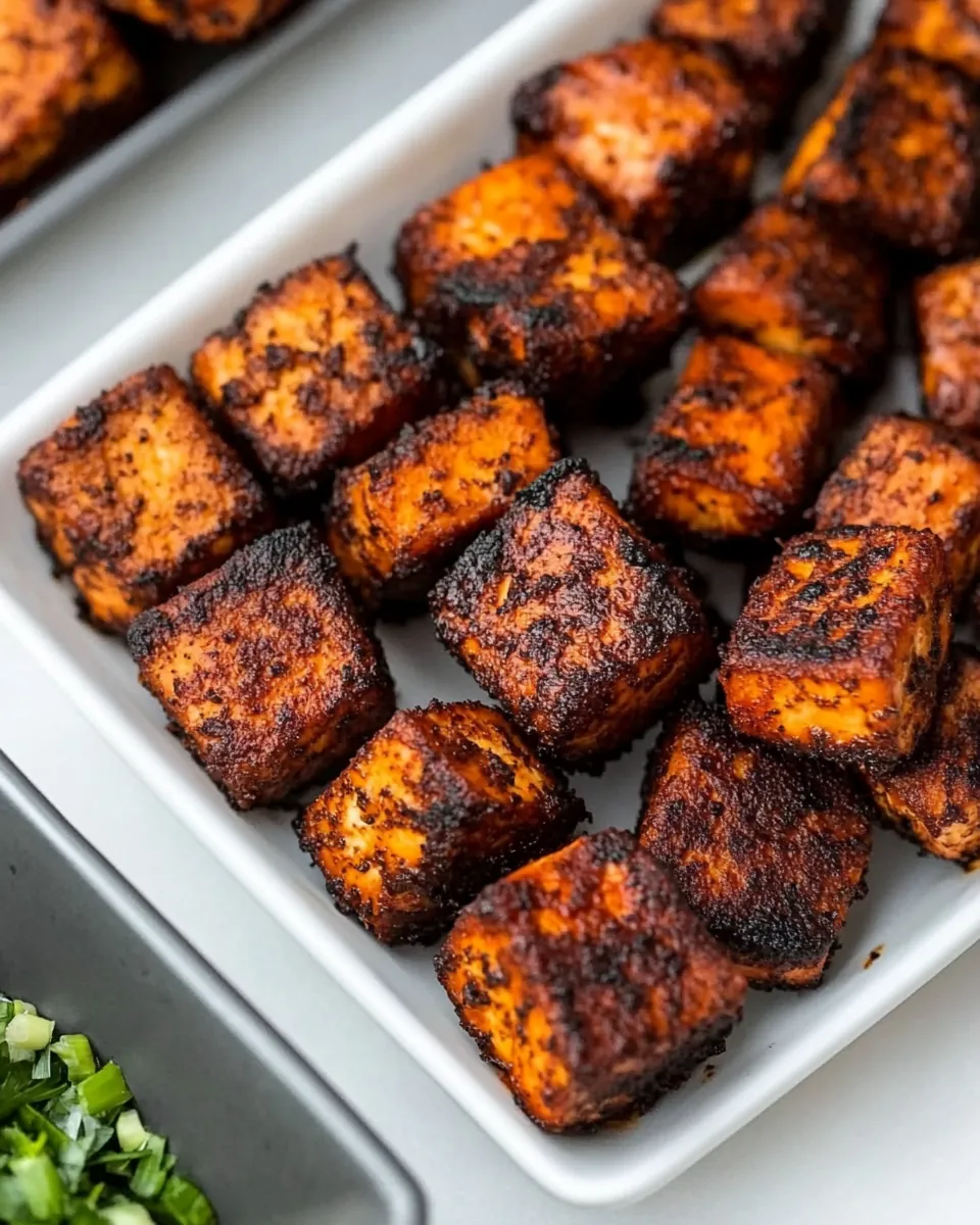 Blackened Air Fryer Salmon Bites