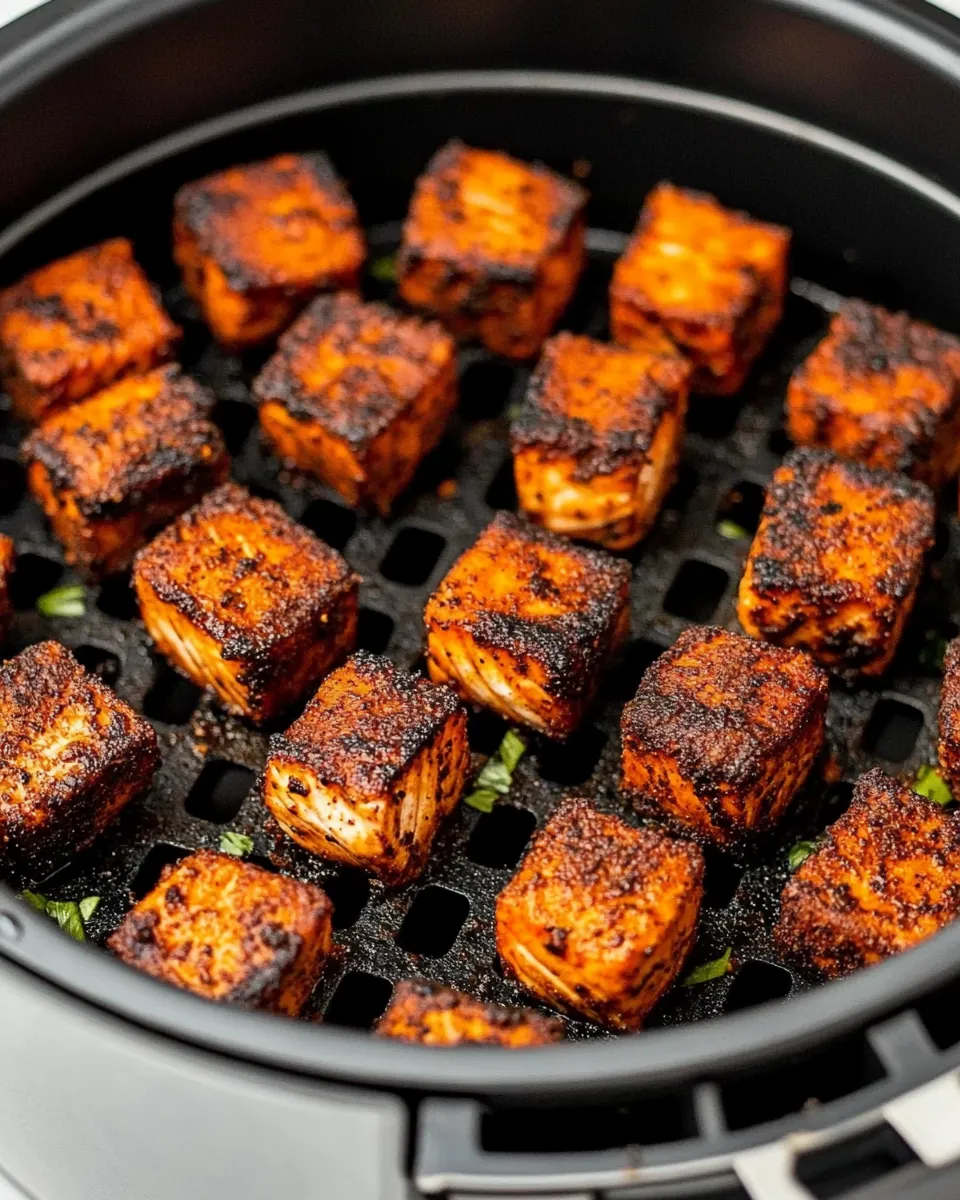 Blackened Air Fryer Salmon Bites