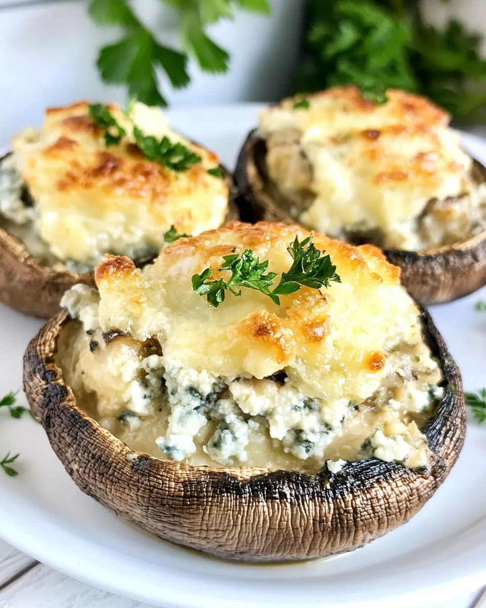 Blue Cheese Stuffed Portobello Mushrooms