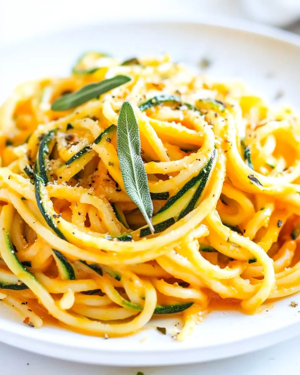 Butternut Squash and Sage Spaghetti with Zucchini Noodles