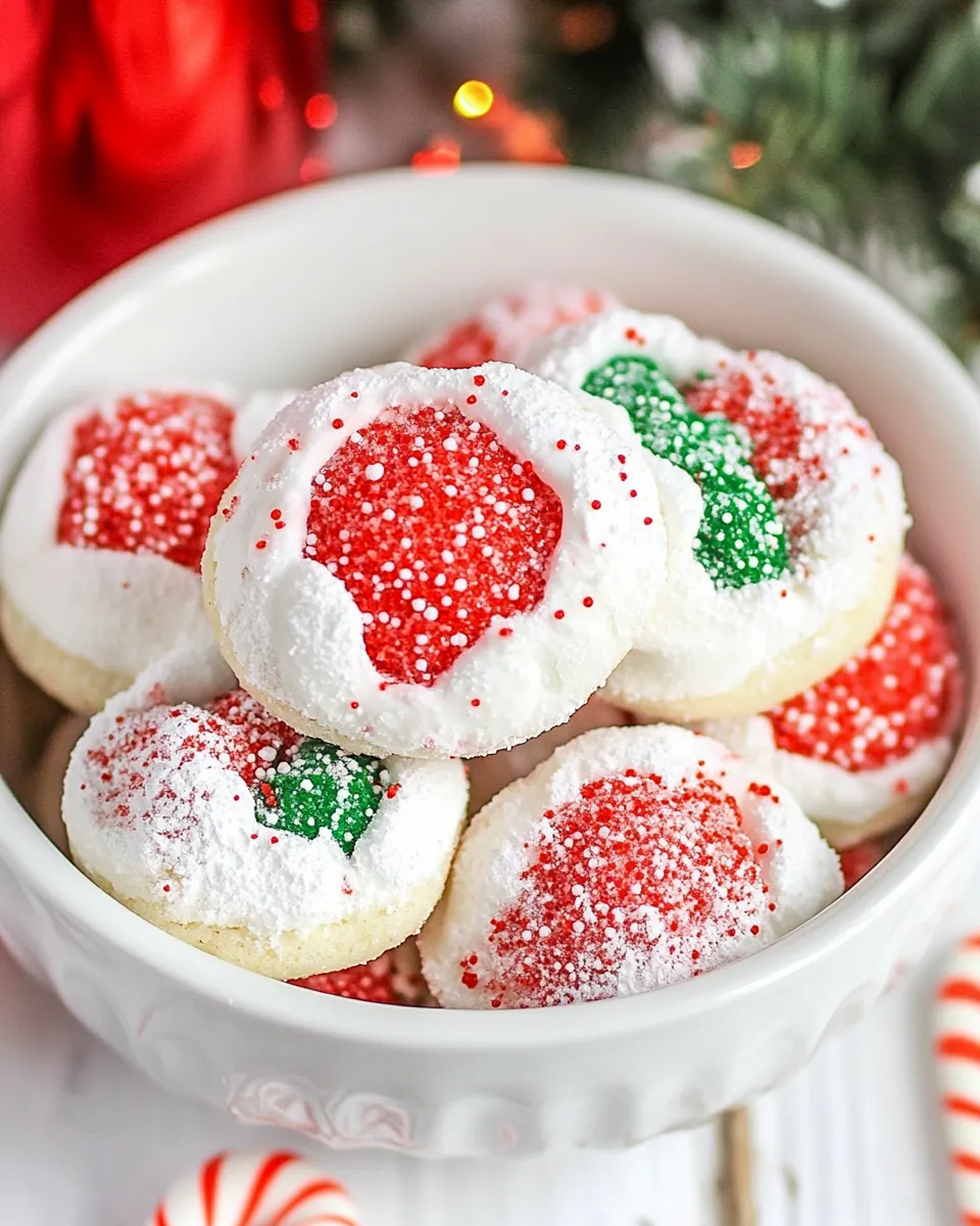 Candy Cane Blossoms Cookies