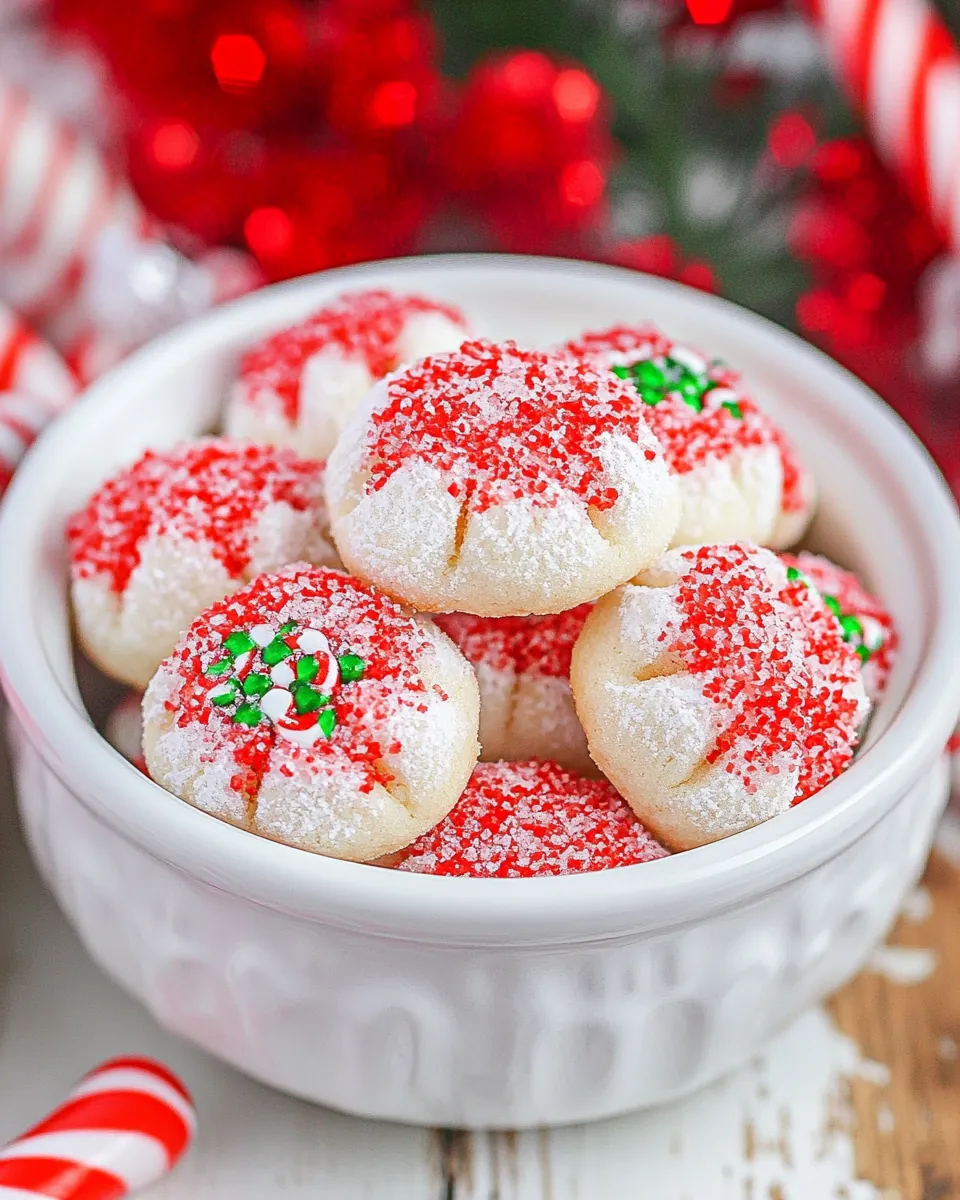 Candy Cane Blossoms Cookies