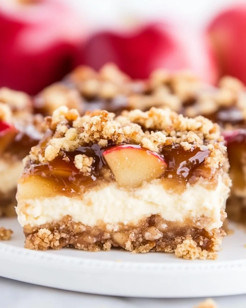 Caramel Apple Cheesecake Crumble Bars