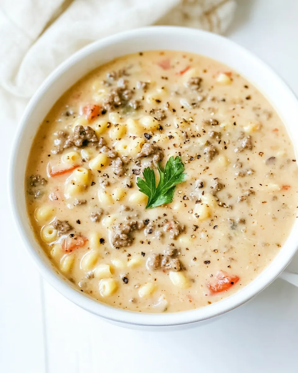 Cheeseburger Macaroni Soup