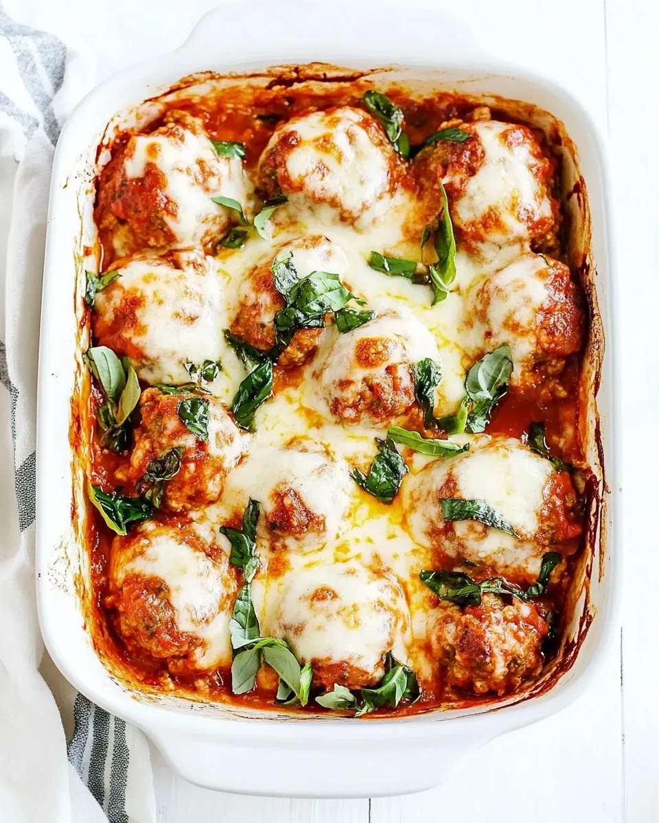 Cheesy Keto Meatball Casserole