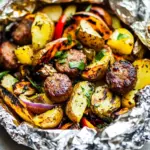 Cheesy Sausage Potato Foil Packets