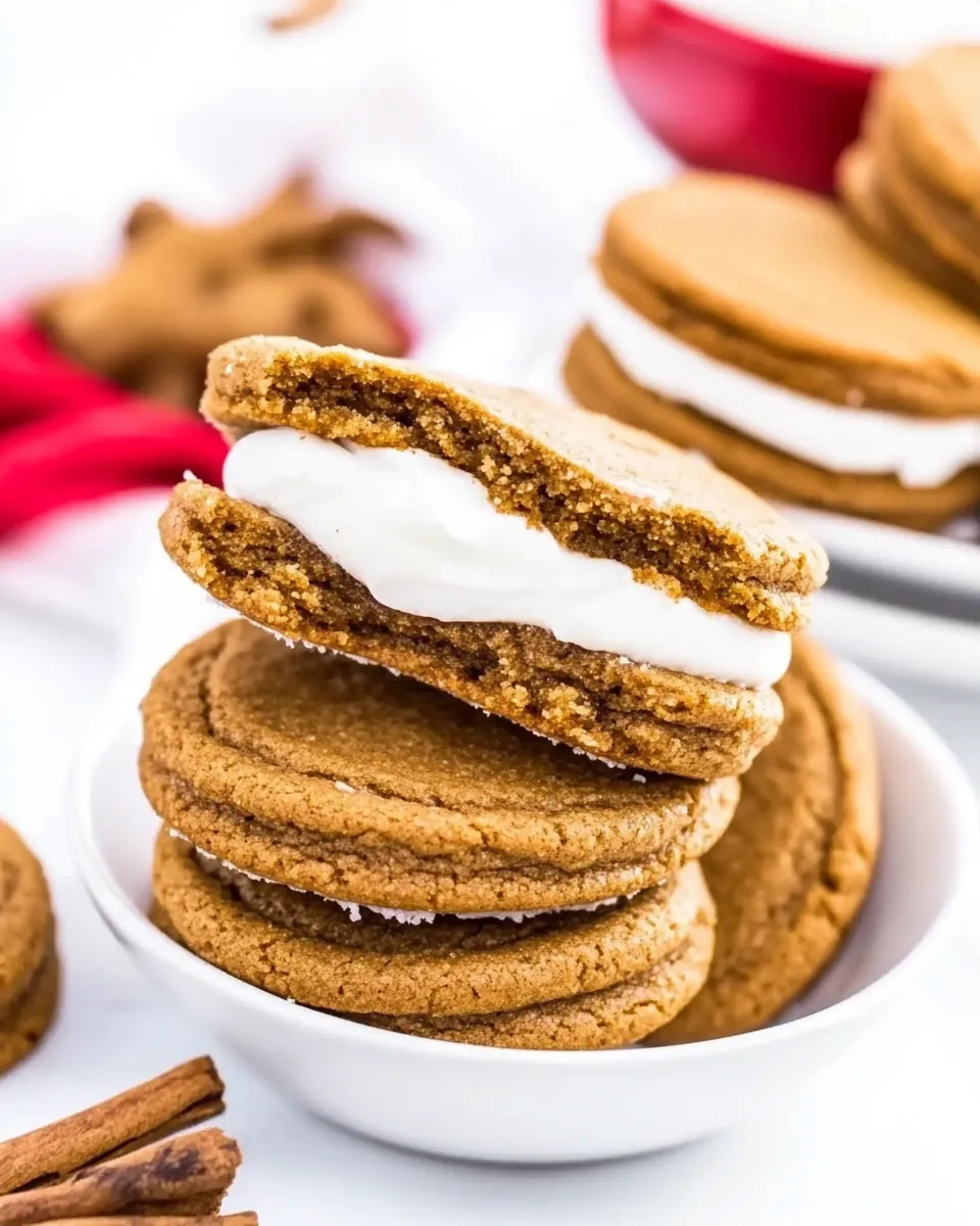 Chewy Gingerbread Sandwich Cookies