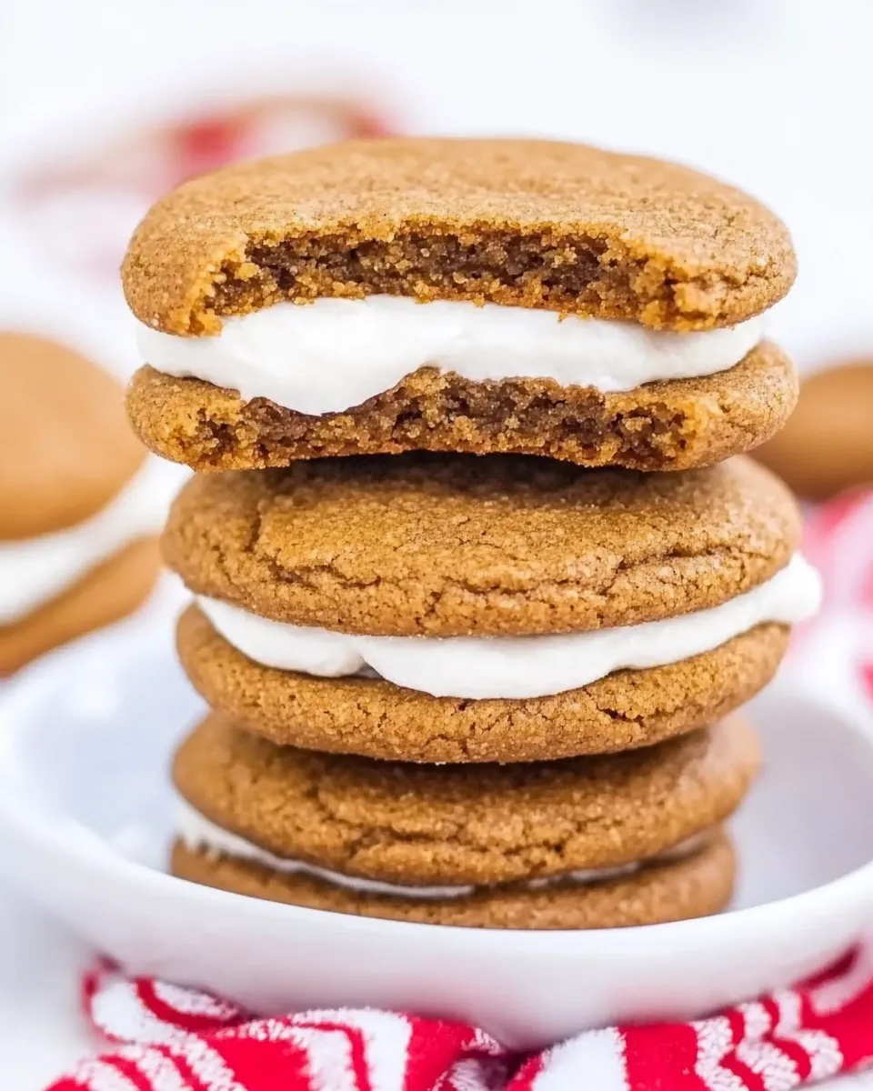 Chewy Gingerbread Sandwich Cookies