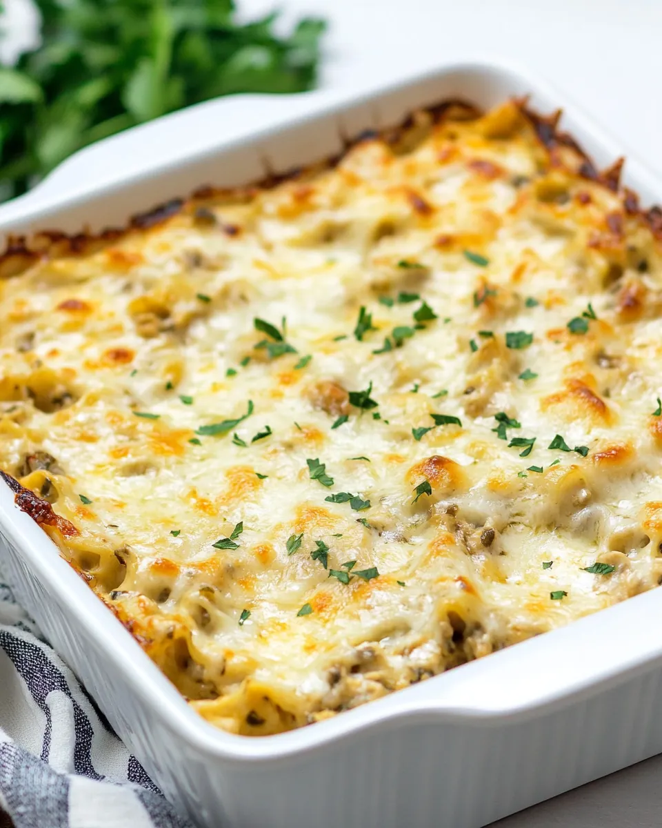 Chicken Alfredo Lasagna Casserole