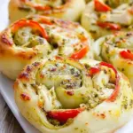Chicken Pesto Pizza Rolls
