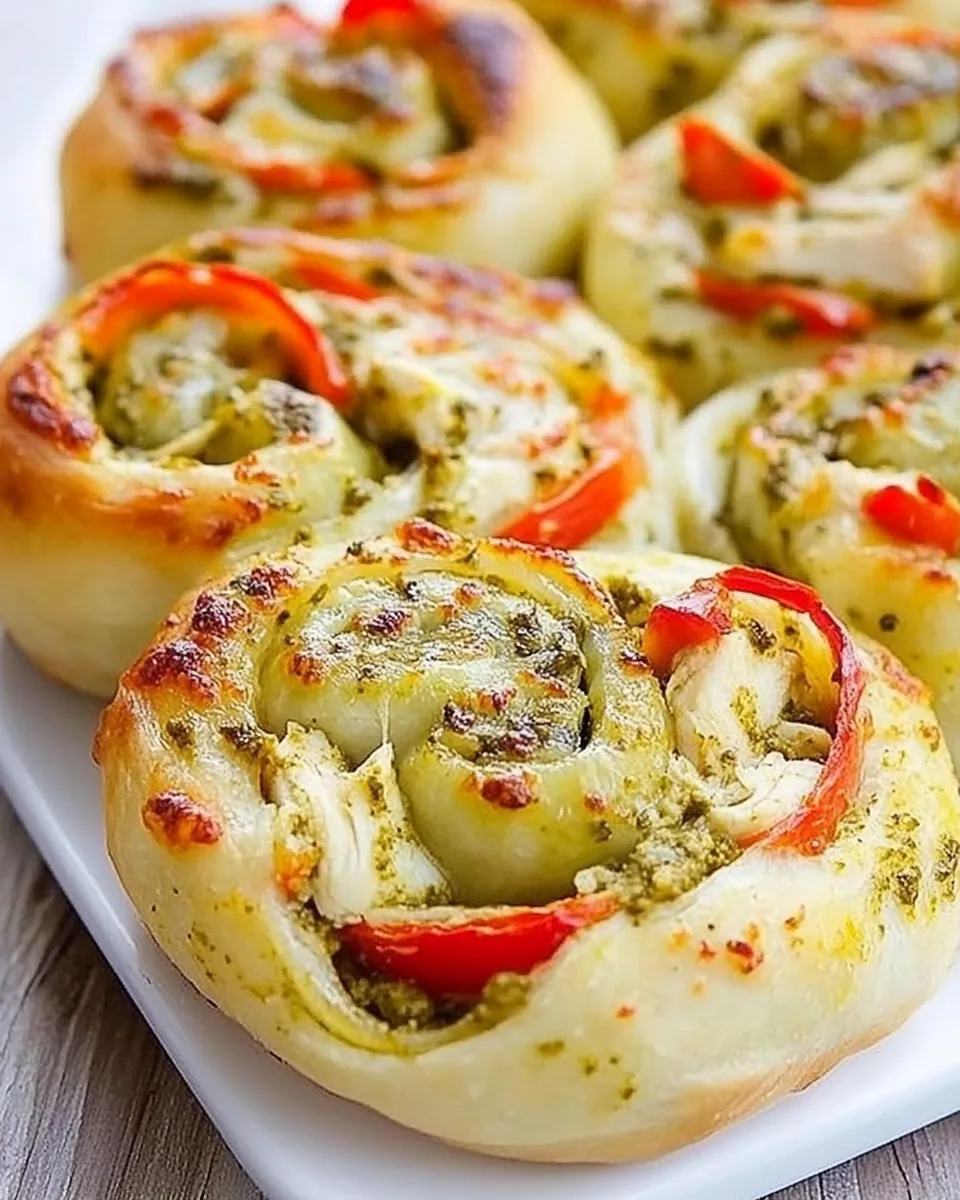Chicken Pesto Pizza Rolls