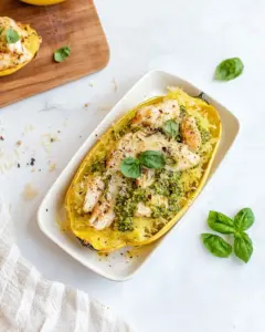 Chicken Pesto Spaghetti Squash