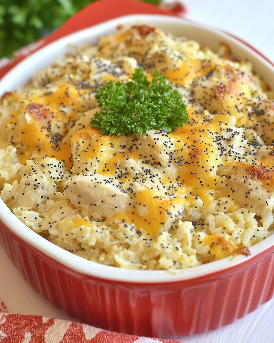 Chicken Poppy Seed Rice Bake