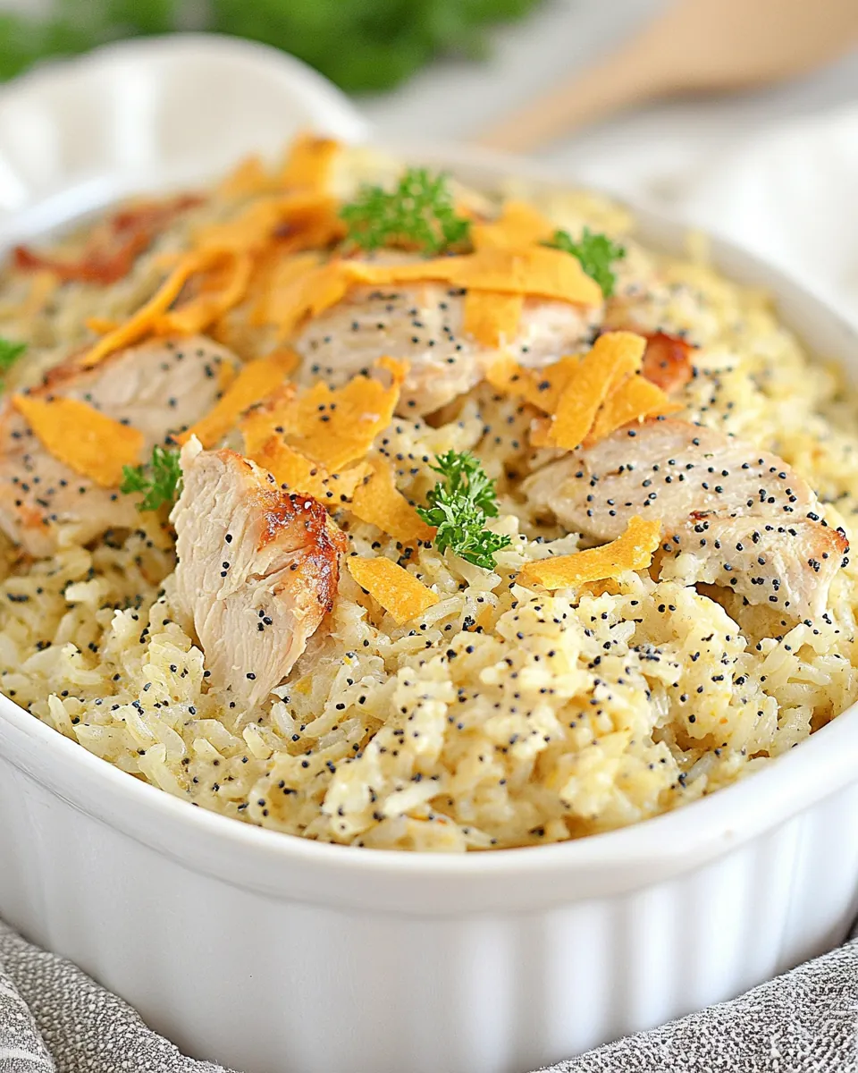Chicken Poppy Seed Rice Bake