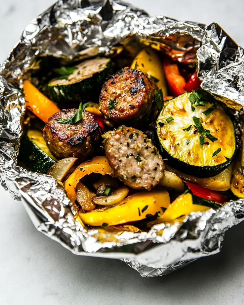 Chicken Sausage and Vegetable Foil Packet Dinner