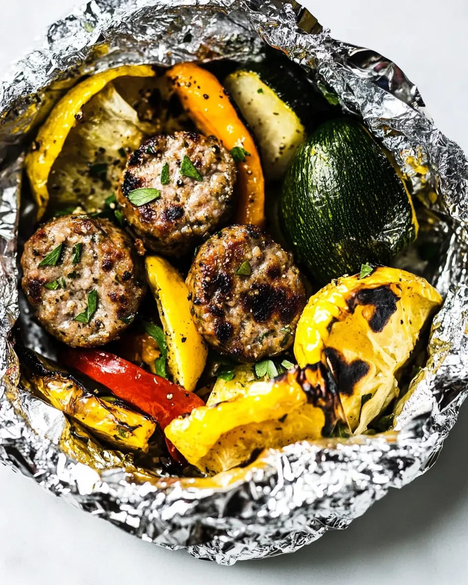 Chicken Sausage and Vegetable Foil Packet Dinner