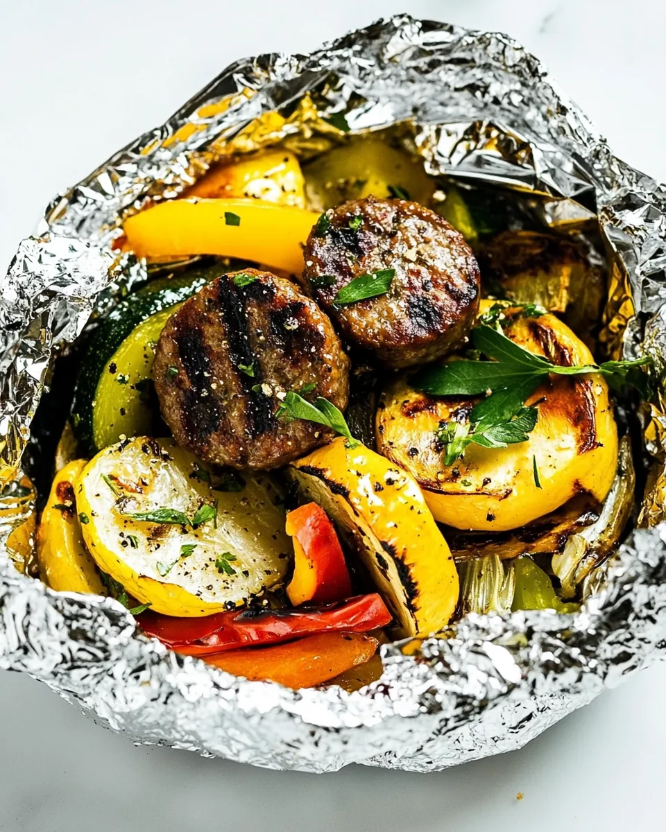 Chicken Sausage and Vegetable Foil Packet Dinner