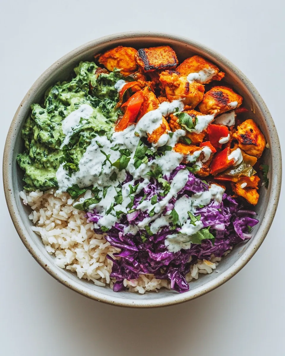 Chicken Tandoori Bowl with Minty Indian Yogurt Dressing