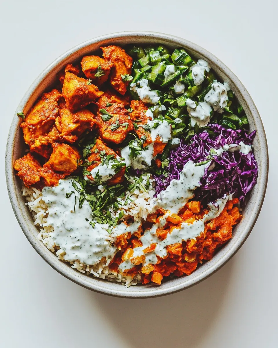 Chicken Tandoori Bowl with Minty Indian Yogurt Dressing