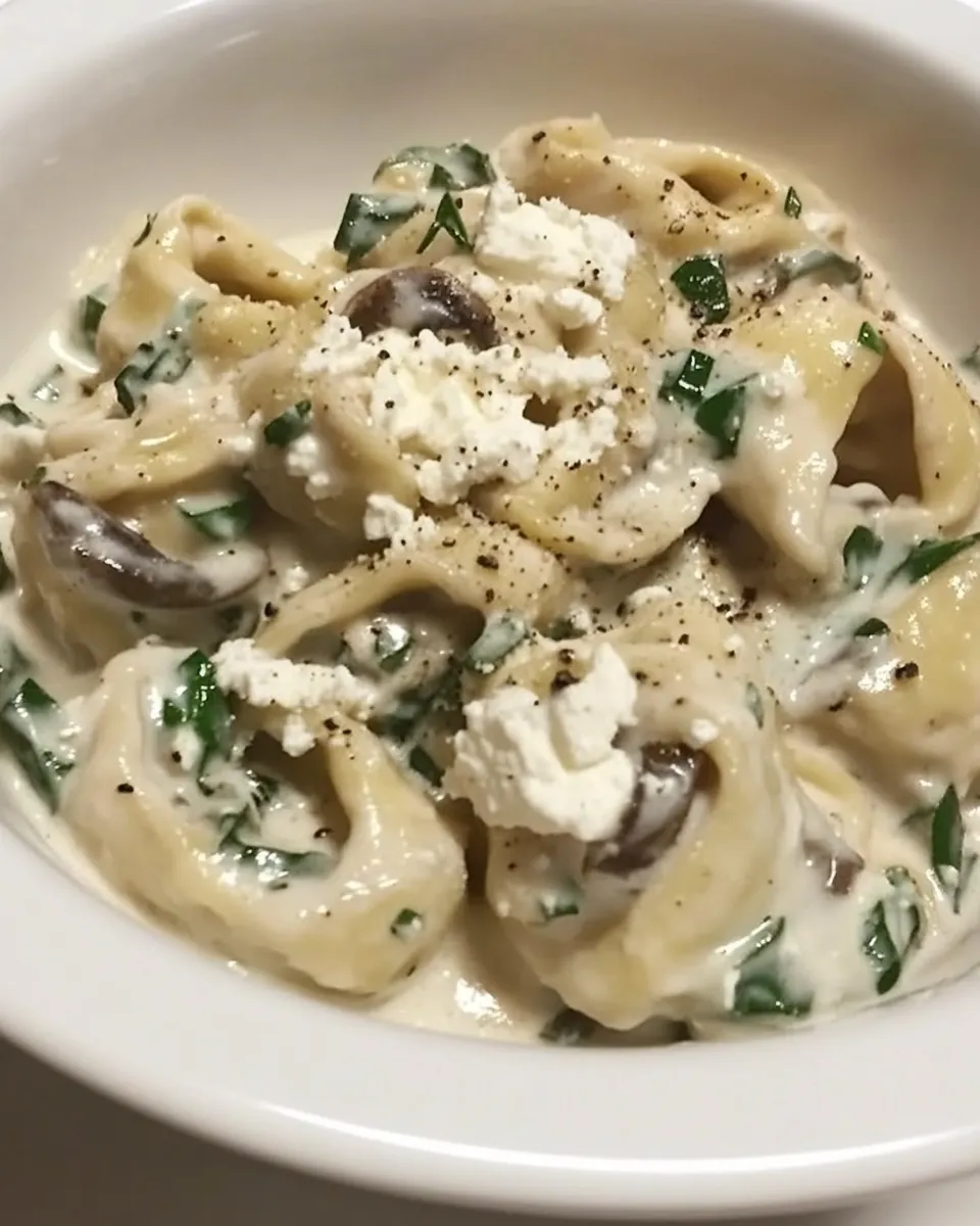 Chicken Tortellini with Feta Cream Sauce
