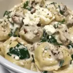 Chicken Tortellini with Feta Cream Sauce